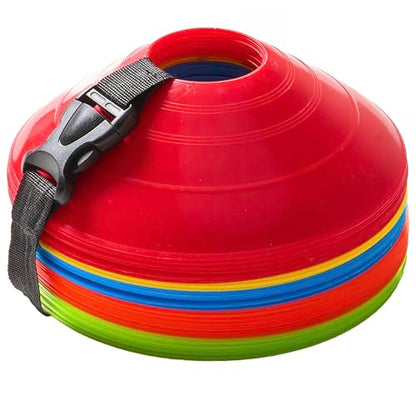 Flexible Soccer Cones (Set of 60/50/40/25) with Mesh Bag & Strap, Sports Cones for Soccer, Basketball, Football Training Equipment, Agility Soccer Cones for Drills Training - size: Pack of 60