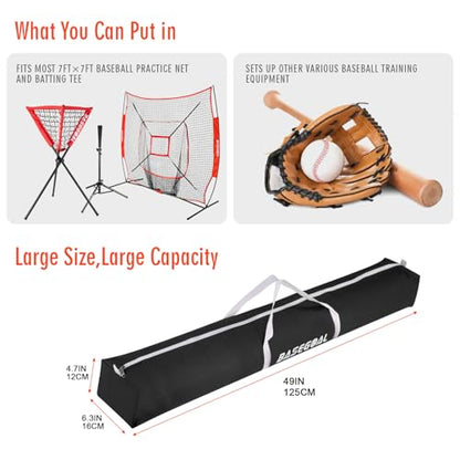 BaseGoal Baseball Softball Net Replacement Bag,Thickened, Wear-Resistant, Waterproof,Fits 7ft x 7ft Baseball Practice Net Systems - style: Black
