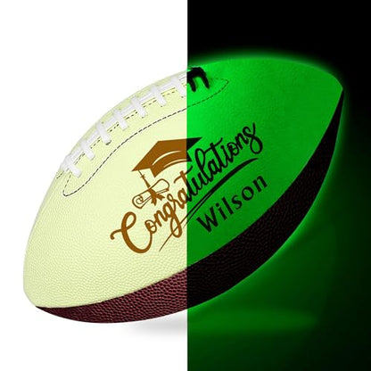 EDSG Custom Football Groomsmen Gifts 2026 Graduation Gifts for Him High School Personalized Footballs Junior Footballs Class of 2026 Full 12-Inch Football Gifts for Coach Dad Fan Birthday - color: Design 6