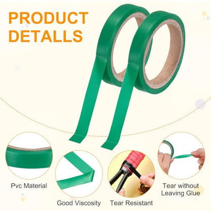 M METERXITY Grip Finishing Tape PVC Racket Wrap Grip Racquet Finishing Tapes for Pickleball/Racquetball - color: Green