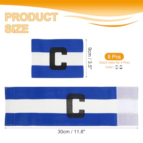 MECCANIXITY Soccer Captain Armband, Captain Arm Bands for Soccer Elastic Captain C Arm Band Sports Captain Armbands for Football Team Training Youth & Adult - color: Black/Blue