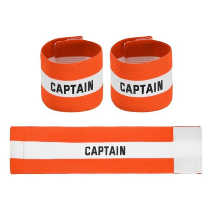 Soccer Captain Armbands, Adjustable Captain Bands Soccer Elastic Armband - color: Orange,White