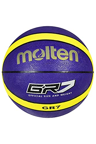 Molten Offical Basketball BGR5 Unisex Bright Coloured Ball Indoor Outdoor - color: Purple/Yellow, size: Size 7