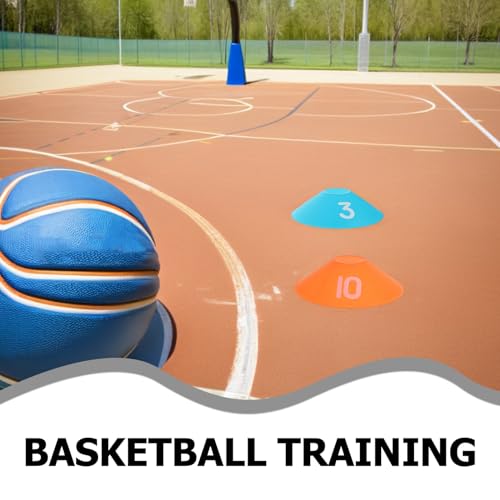 10pcs Soccer Training Cones Set, Plastic Sports Agility Discs 1-10 Numbered Markers for Football Basketball Practice and Drills