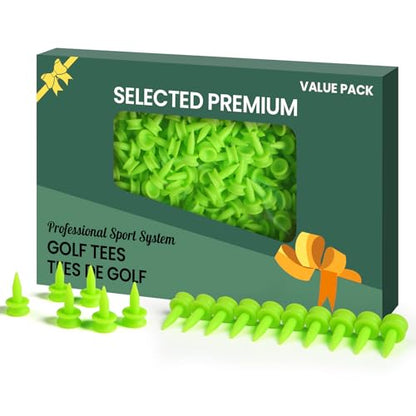Plastic Golf Castle Tees Step Down Value 200 Count, Unbreakable Mixed or Same Height 1, 1 1/4, 2 3/4, 2 1/4, 2, 1 3/4, 1 1/2 Inch Length Colorful Pack for Practice - color: All 1'' in Green