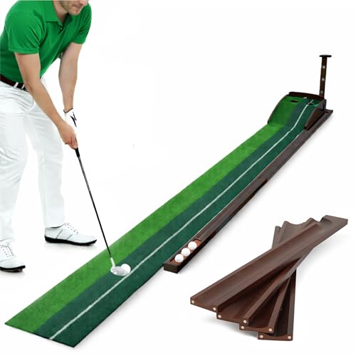 Golf Putting Mat – Practice Putting Green Indoor – Non-Slip Smooth Surface for Indoor & Office – Automatic Ball Return Golf Practice Mat for Home & Indoor Use
