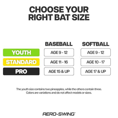 Baseball & Softball Swing Trainer and 12 Durable Foam Balls, Boost Your Bat Speed by Up to 20+ MPH, Unlock Swing Speed Increases. Great Gift for Baseball and Softball - color: Black, size: Aero Bat Youth+12 Soft Training Balls