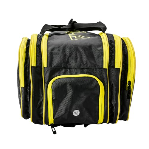 JOOLA Tour Elite Pro Pickleball Bag – Backpack & Duffle Bag for Paddles & Pickleball Accessories – Thermal Insulated Pockets Hold 4+ Paddles - Includes Fence Hook - color: Black/Yellow