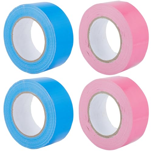 4 Rolls Pickleball Court Tape 2" x 164 ft Pickleball Marking Kit Temporary Court Lines for Outdoor Indoor Basketball Badminton Tennis Games Gym Fast Marking - color: Blue Pink