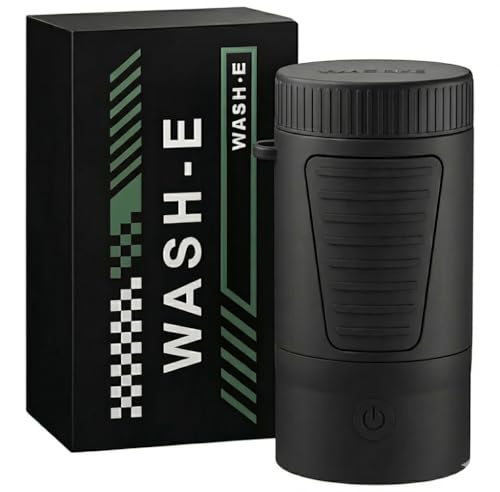 Wash-E: Electric Golf Ball Cleaner – Portable Motorized Washer, USB-C Rechargeable, Clips to Golf Bag – Premium Golf Gift