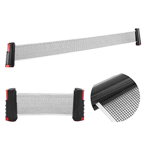 LIZEALUCKY Table Tennis Net Rack Portable Telescopic Adjustable for Pong Players - color: Wavy edge black and red