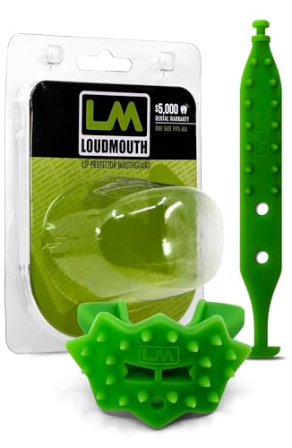 Loudmouth 3D SpikeSurge Football Mouthguard with Strap, Fits Adult & Youth, Mouth Guard Football Accessories (Hawk Fluorescent Green)