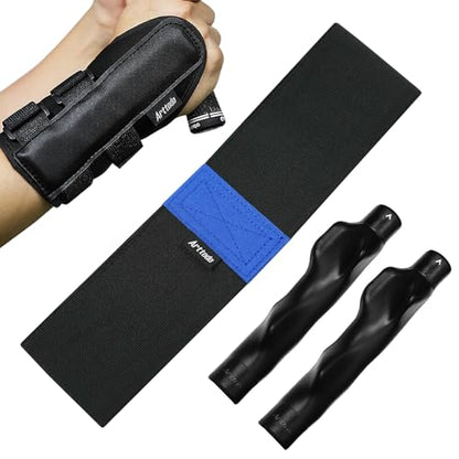 Right Hand Golf Grip Trainer 2 Pack with Arm Band & Wrist Strap, Golf Training Aid Kit, Grip Trainer Golf Club to Correct Hand Position and Develop Muscle Memory