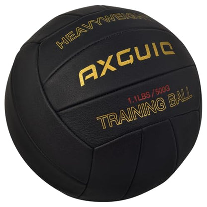 1.1LBS Weighted Heavy Volleyball Official Size 5 Setter Training Volleyballs Training Practice,Soft Leather Grip Durability Weighted Volleyball Setting Trainer - style: Black Weighted Volleyball