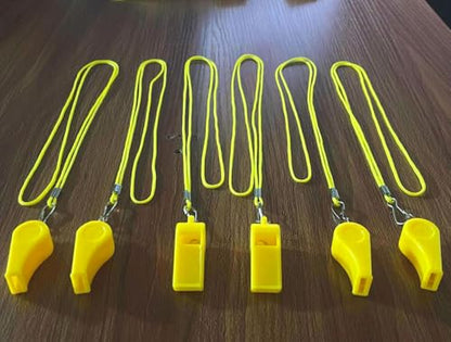 20 Pcs Plastic Loud Whistles with Lanyard for Referee Coaches Basketball Football Sports Training Game Event Lifeguard Survival Emergency Fun School Kids Tool Set Suppliers - color: Yellow