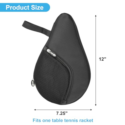 CM Table Tennis Racket Case Cover Ping Pong Paddle Carry Bag with Ball Storage Pocket, For 1 Paddle