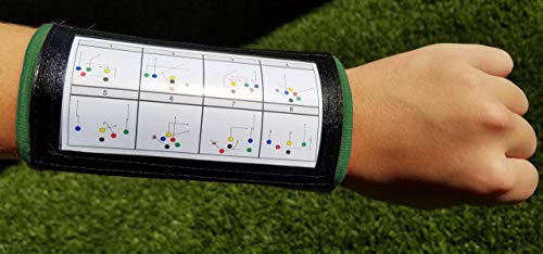 Y23 - Football Wristbands - Wrist Coach - QB Wristband - Football Play Wristbands - Playbook Wristband - color: Green, size: 8 Pack