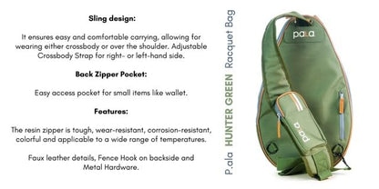 P.ala Multi-Sport Crossbody Padel Bag – Fits 2 Padel Rackets, Lightweight 2.07 lb, Fence Hook, 13” Device Sleeve, Compact Racket Bag for Padel, Tennis & Pickleball