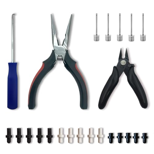 MINDCOLLISION Sport Ball Inflating Valve Nozzle Replacement Kit Pump Needles Air Inflation Needle for Basketball Football Soccer Volleyball Rugby Matchball Leak Repair - size: Set 3
