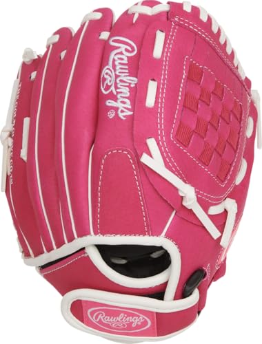 Rawlings | Sure Catch Series Youth Softball Glove - color: Pink / White, size: 10"