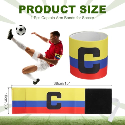 PATIKIL Soccer Captain Armband, Captain Arm Bands for Soccer Elastic Captain C Arm Bands Sports Captain Armbands for Youth Adult Football Team Training - color: Red/Blue/Yellow