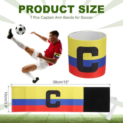 PATIKIL Soccer Captain Armband, Captain Arm Bands for Soccer Elastic Captain C Arm Bands Sports Captain Armbands for Youth Adult Football Team Training - color: Red/Blue/Yellow