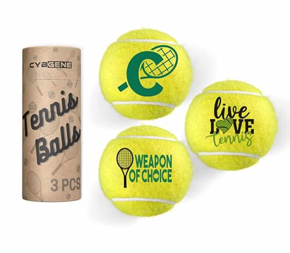 Tennis Gifts, Personalized Tennis Ball, Set of 3 Unique Tennis Balls with Gift Package, Perfect for Tennis Teammate, Partners - Initial - color: Initial-C