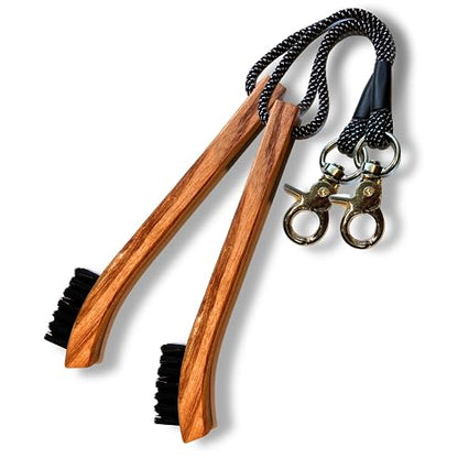 Golf Brush (2 Pack) - Cord and Clip Attachment for Bags and Carts, Club Cleaner Ideal for Woods and Irons - Golf Accesories for Men and Women