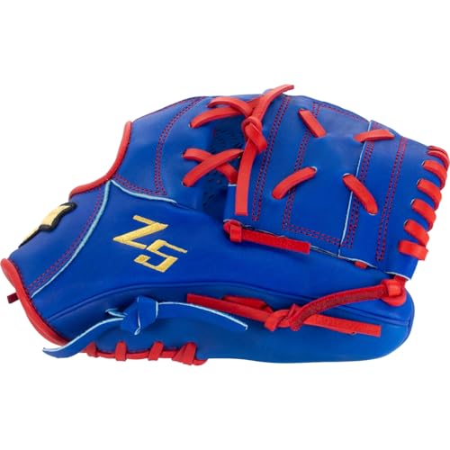 SSK Z5 Craftsman Youth Baseball Glove – 10.5” – 11” – 11.25” – 11.5” Right & Left Hand Throw - color: Royal/Red - One-Piece Web, size: 11" - Left Hand Throw