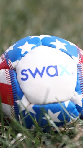 Swax Training Baseball Stars/Stripes (2‑Pack) – Soft‑Impact, Limited‑Flight, Regulation Size & Weight, Faux Leather Training Balls for Kids (3")