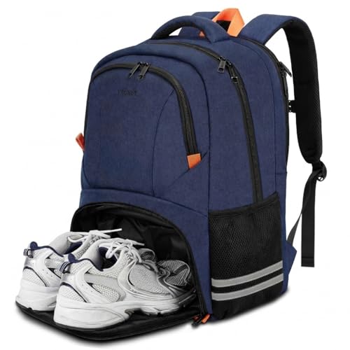 Ytonet Gym Backpack for Men Women, Travel Backpack, Water Resistant Lightweight Workout Gym Bag Fit 15.6 Inch Laptop, Sports, Camping, Hiking, Dark Blue - color: Blue, size: 15.6 inch