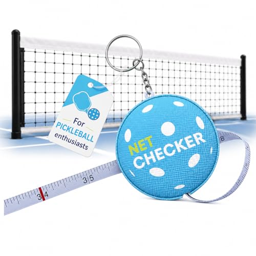 Scoring Right Pickleball Net Height Measuring Tape and Keyring, Portable Measuring Tape for Measuring Pickle Ball Net Height, Blue - color: Blue