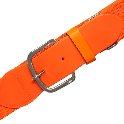 Champion Sports Baseball & Softball Belt – Stretch Fit Uniform Belt for Youth & Adult Players, Multiple Colors - color: Neon Orange, size: Youth (18-32 Inches)