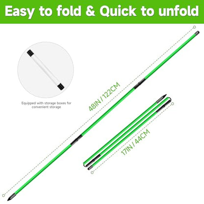 ATTRACTIVE 48-Inch Golf Alignment Sticks 2 Pack Collapsible Golf Practice Rods for Aiming, Putting,Golf Training Sticks with Clear Tube Case
