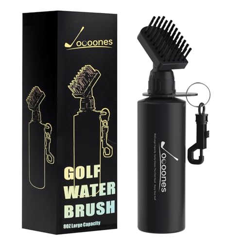 Golf Water Brush with 8oz Squeeze Bottle – Large Capacity Leak-Resistant Club Cleaner, Softer Nylon Bristles & Solid Clip for Bag, Water-Activated Brush &Portable Brush Easy to use.