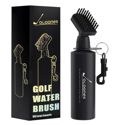 Golf Water Brush with 8oz Squeeze Bottle – Large Capacity Leak-Resistant Club Cleaner, Softer Nylon Bristles & Solid Clip for Bag, Water-Activated Brush &Portable Brush Easy to use.