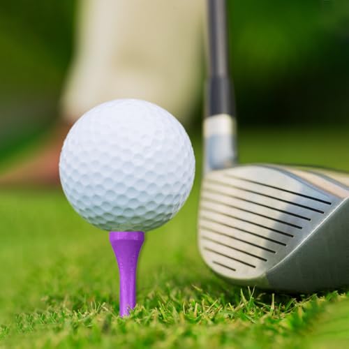 Wooden Golf Tees 3-1/4", 2-3/4", 1-1/2" Available,100 Count (Natural Color, White, Black, Blue, Red, Pink) - color: Purple, size: 2 3/4 inch