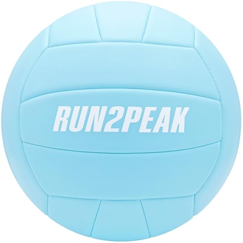 RUN2PEAK Soft Touch Volleyball Ball Gifts for Teen Girls Kids Youth Team Beginners Durable Volleyballs for Outdoor Indoor Beach Pool Water Play Official Size 5 Training Practice Volley Ball - color: Pastel Blue