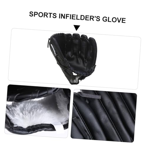 PU Thickened Baseball Glove for Infielders Soft PU Pitcher Mitt Flexible Impact-Resistant Training Glove for Beginners