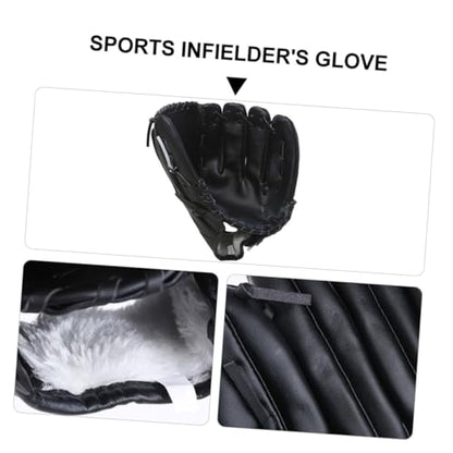 PU Thickened Baseball Glove for Infielders Soft PU Pitcher Mitt Flexible Impact-Resistant Training Glove for Beginners