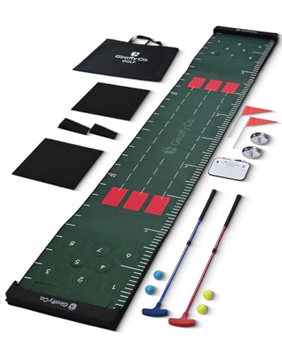 Golf Putting Mat Set for Indoor Practice, Putting Green Indoor with 2 Putters, 4 Balls, Flags, Scoreboard, Slope Wedges & Carry Bag, Golf Training Aid for Home | Office | Backyard