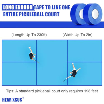 230 ft Pickleball Court Tape, 2 in Wide x 76.7 yd Long Court Marking Kit for A Complete Pickleball Court, Durable Floor Marking Tape for Outdoor and Indoor Use