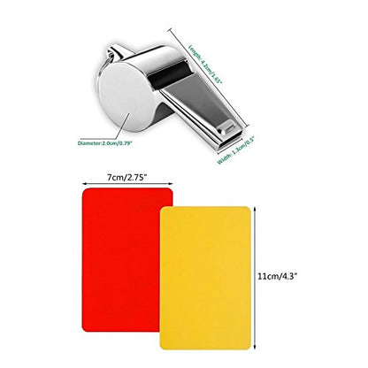 Soccer Kit - Metal Whistle with Referee Cards Set, Referee Cards for Soccer Football, Ideal Referee Kits for Game Sports