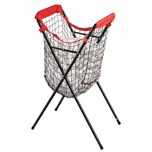HOMEE Baseball Caddy,Portable and Foldable Ball Caddy for Baseball and Softball, Extra Large Baseball Caddy for Balls, Holds Over 100 Baseballs for Batting Pitching Practice Training
