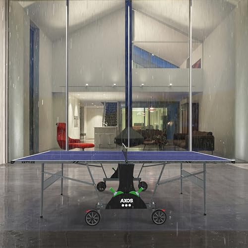 KETTLER Sport Axos Outdoor Table Tennis Table Bundle with Rackets and Balls