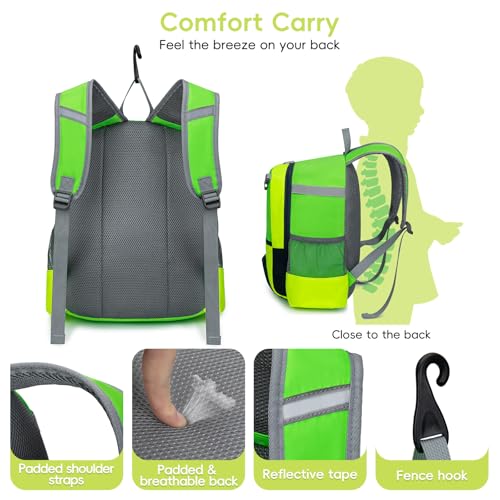 KAVIGOR 2026 Youth Baseball & Softball Bag | Ultra-Light Tball Backpack with Shoe Compartment & Helmet Holder | Skin-Soft Fabric - color: Green