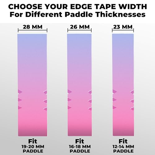 Pickleball Edge Guard Tape – Pickle Ball Paddle Edge Protection Tape 3 Pack, Paddle Head Edge Guard for 12MM to 20MM Rackets, Fits Perfectly Curved Edge, Easy Application, No Wrinkling - color: purple gradient, size: 16mm Paddle
