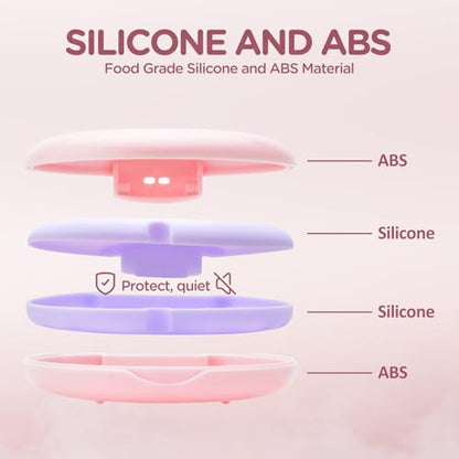 2 Pack Retainer Case Ultra-slim Aligner Case with Vent Holes Removable Inner Tray Silicone for Easy Cleaning (2Pack Pink Purple) - color: 2Pack Pink Purple