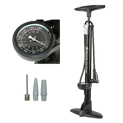 ROCK CLOUD Bike Floor Pump with Gauge 160 psi Bicycle Pump Presta and Schrader Valve for Tire Road Bike MTB Basketball Football etc.