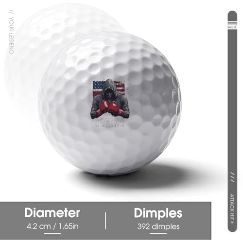 U.S. Flag Boxing Funny Practice Golf Balls Limited Flight Training Ball for Backyard Indoor Outdoor